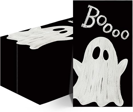 Horaldaily 100Pcs Halloween Paper Napkins, Boo Pumpkin Ghost - skull toilet paper