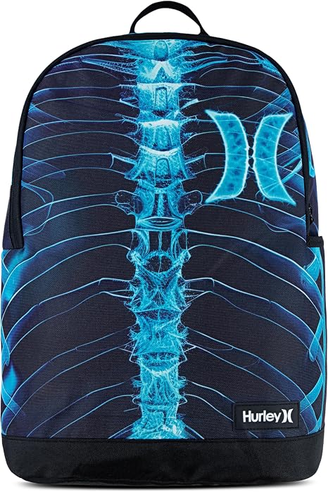 Hurley Unisex-Kids Graphic Backpack, Skeleton, One Size - skull backpack