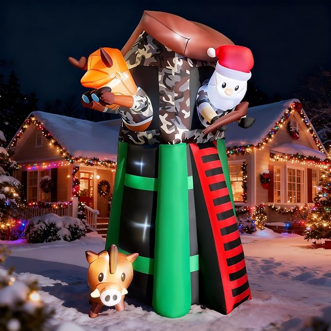 8 FT Christmas Inflatables Outdoor Decorations Hunting Santa - skull inflatable
