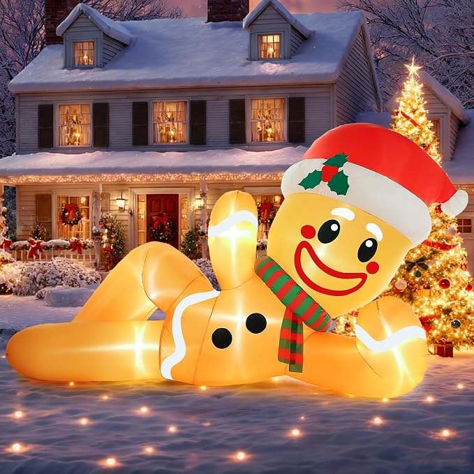 10FT Christmas Inflatables Outdoor Decoration Gingerbread Man - skull inflatable