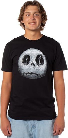 Mad Engine The Nightmare Before Christmas Shirt Mens Jack Sally in Skeleton Eyes Tee - skeleton