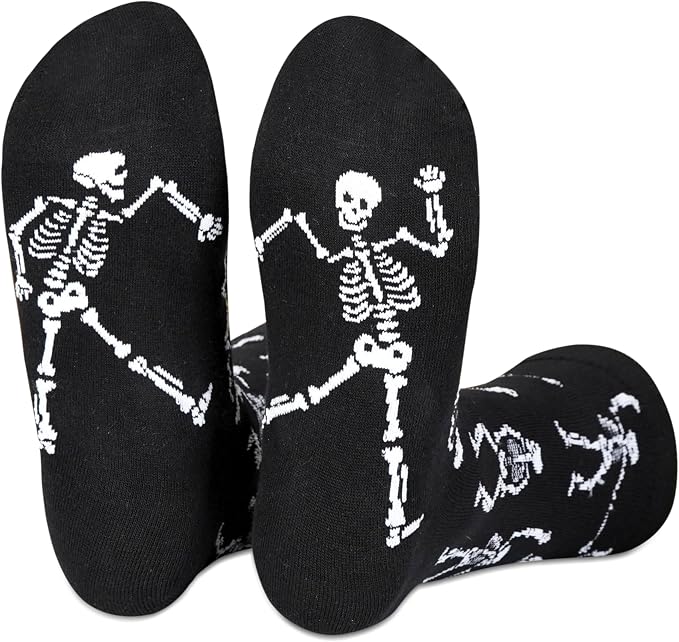 InnoBeta Funny Novelty Halloween Skull Skeleton Socks Goth Gifts for Men Women, One Size - sugar skull costume