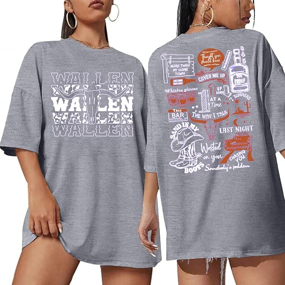 BANGELY Cow Skull Women Oversized Shirt Country Music T-Shirt Vintage Western Graphic Tee 80 90s Music Lover Short Sleeve Top - skull tshirt