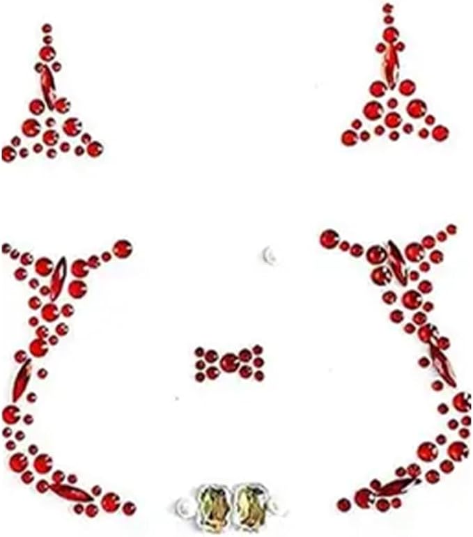Face Gems Jewels Makeup Tattoos Sticker For Halloween Day of the Dead Face Temporary Tattoos Rhinestone Crystal Stones Body Carnival Festival Party (1) - skull sticker
