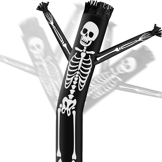 Foilswirl 20 ft Tall Halloween Skeleton Inflatable Tube Man - skull inflatable