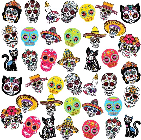 40 Pcs Day of The Dead Sugar Skull Enamel Pins Bulk for Backpacks, - sugar skull makeup