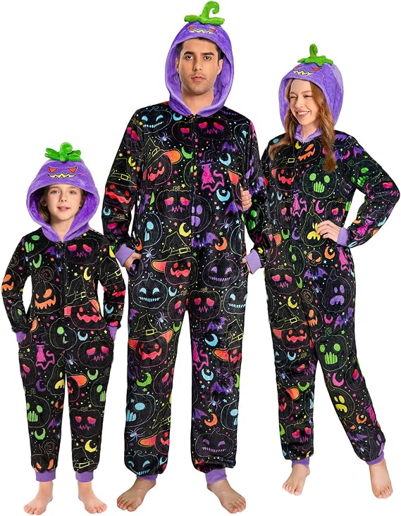 OLAOLA Family Matching Pajamas, Novelty Christmas Halloween Onesie Xmas PJs - skull pajamas