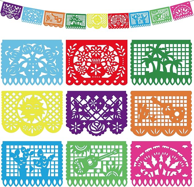 Dia De Los Muertos Decorations - Papel Picado Banner Streams - skull carpet