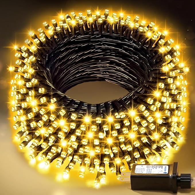 100FT Warm White Christmas String Lights, Outdoor Waterproof LED,Green Wire - string light