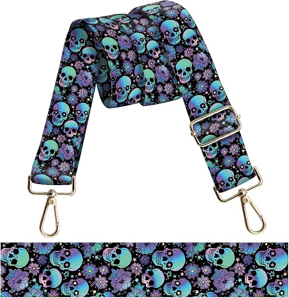 Wide Purse Strap Replacement Crossbody, Funny Shoulder Strap Adjustable, Cute Bag Strap for Women Guitar Purses - sugar skull handbags for sale