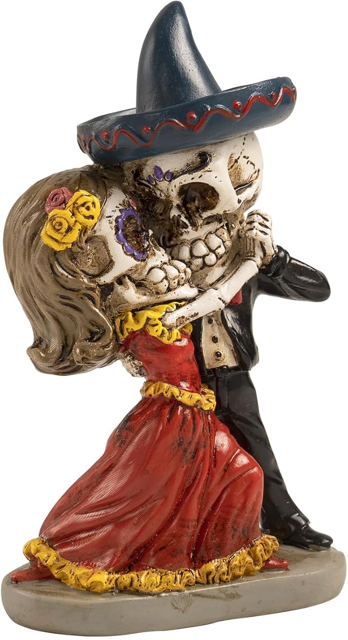 Skeleton Couple Figurines, Day of The Dead Ofrenda Decorations - skull figurine