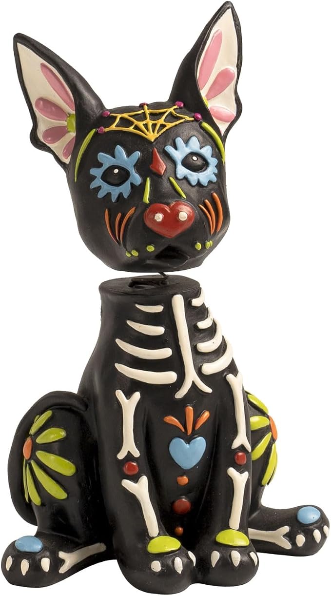 Day of The Dead Dog Figurines, Pet Ofrenda Decorations for Altar - skull figurine