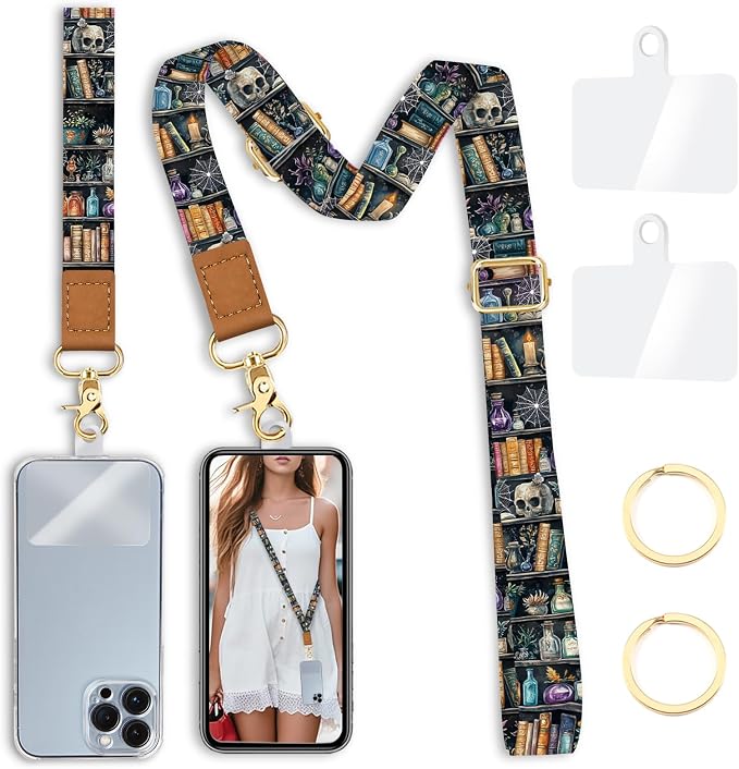 Yonlevres Phone Lanyard Crossbody Strap Wrist Neck Adjustable Women Goth - Skull phone case
