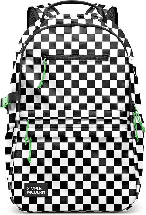 Simple Modern Kids Backpack for School | 20L Laptop Backpack | Checkered - skull backpack
