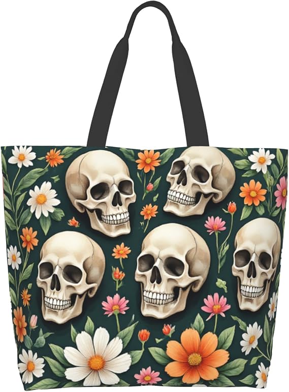 Shoulder Bag Large Reusable Eco-friendly Shopping Bags Portable Storage Handbag - sugar skull handbags for sale