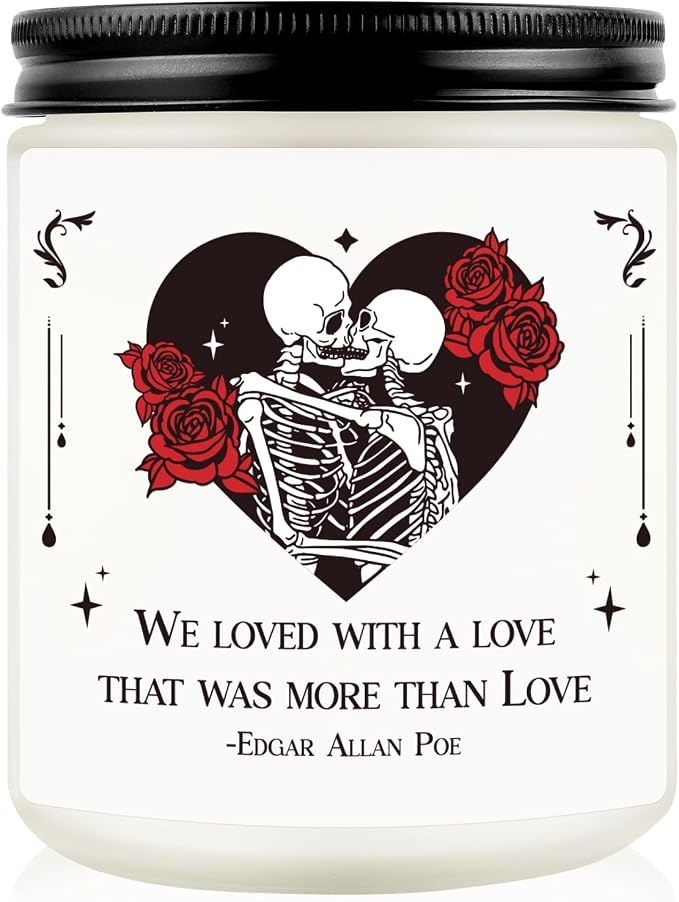 Funny Halloween Candle Gifts for Couple, Spooky Gothic Gifts for Him Her - skull candle