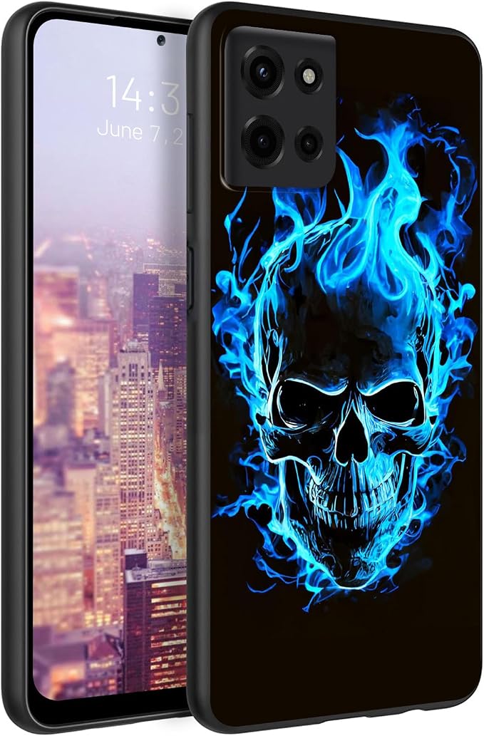 for Motorola Moto G Power 2026/2025 Soft TPU Case-Blue Skull - Skull phone case