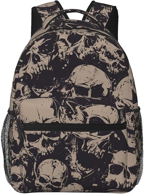 Retro Skull College Laptop Backpack for Women Man Lightweight