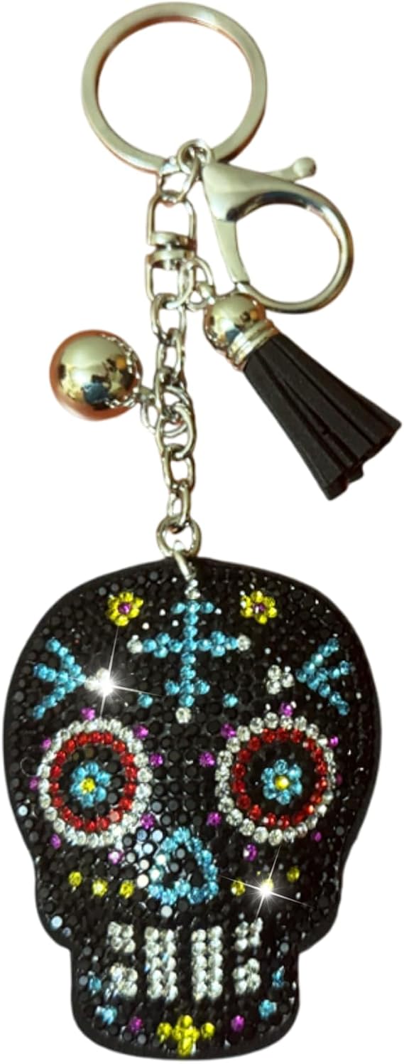 Popfizzy Double Sided Keychains for Women and Girls, Sparkly Bling Purse Charm, Rhinestone Bag Charm, Cool Gifts for Women