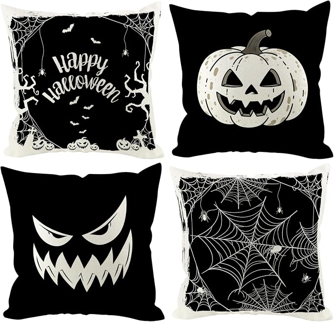 Halloween Throw Pillow Covers 18×18 inch Set of 4