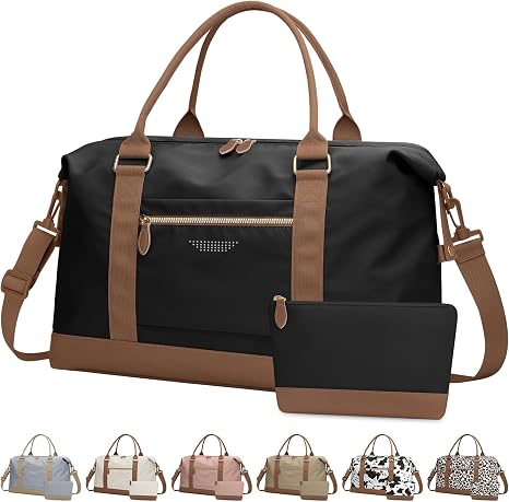 ELONGRIVER Women Travel Duffle Bags, Weekender Overnight Bag, Hospital Bag - skull suitcase