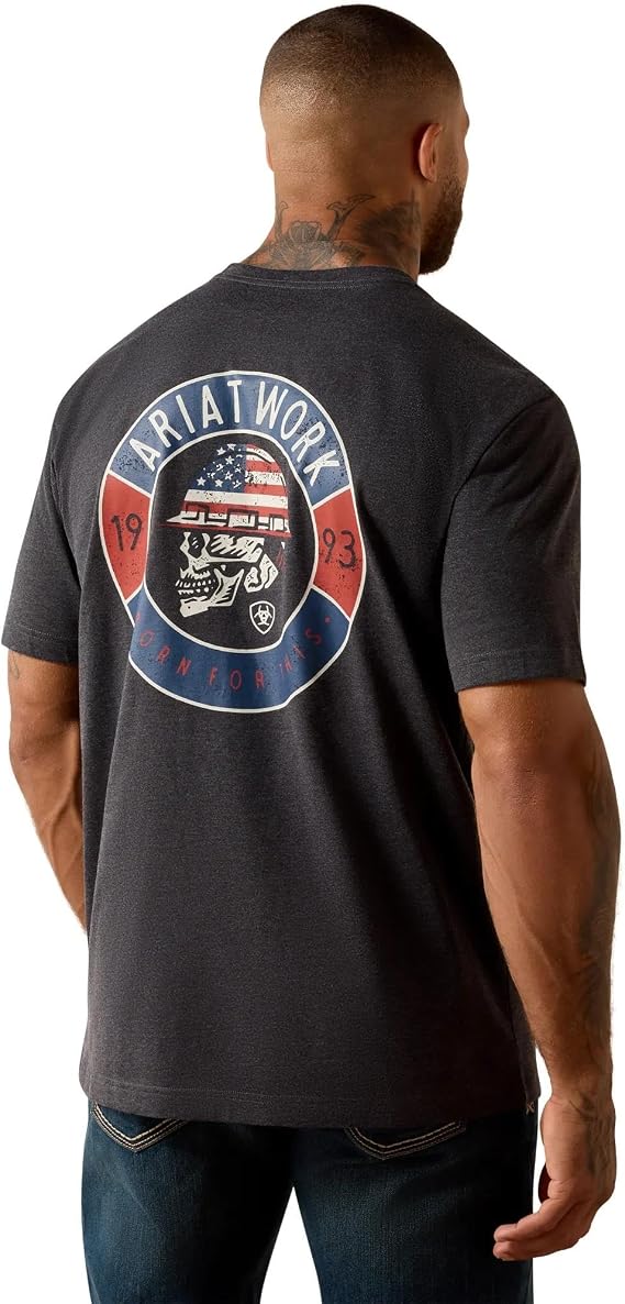 ARIAT Men's Rebar Cotton Strong Skull T-Shirt - skull tshirt