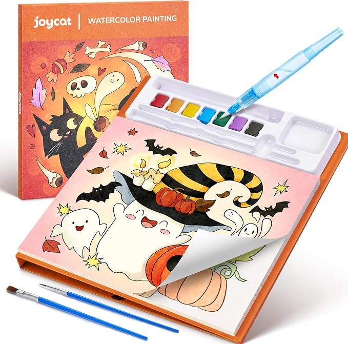 JoyCat Paint with Water Coloring Books for Toddlers (Halloween) - skull painting