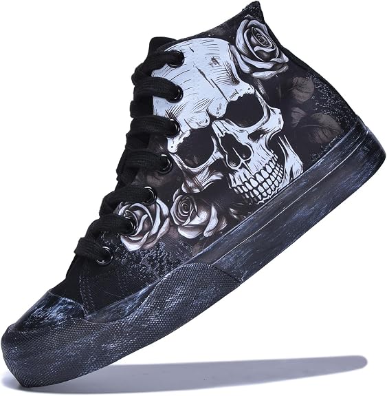Gothic Skull Shoes Women Fashion Sneakers Men's Punk Cosplay Shoes - sugar skull boots
