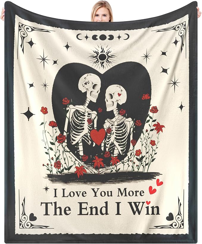 Halloween To My Love Skull Blanket 52"x 60" Anniversary Birthday Gift - skull blanket