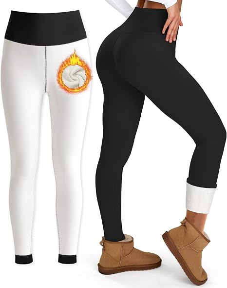 Bluemaple Fleece Lined Leggings for Women High Waisted Tummy Control Thermal Warm Winter for Women Workout Yoga Pants - skull leggings