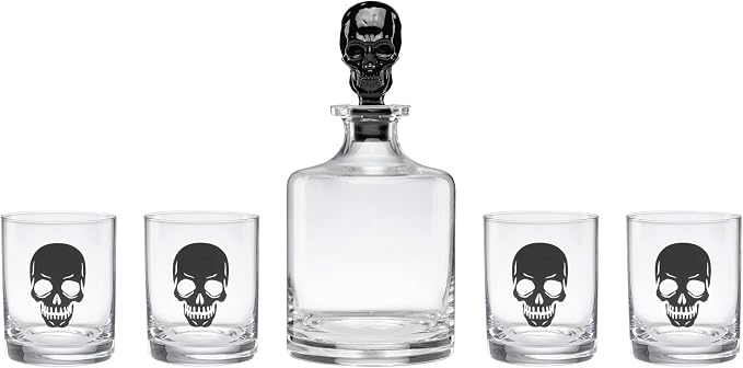 Oneida Vintro Halloween Skeleton 5-Piece Whiskey Glass Set