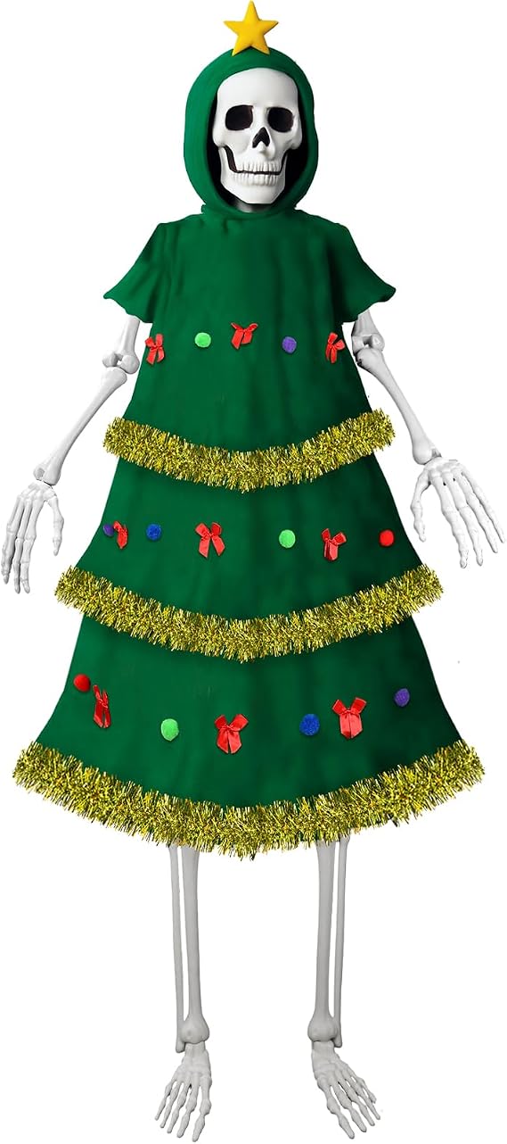 Hollowfly Christmas Tree 12 ft Skeleton Costumes Accessories Set - skeleton