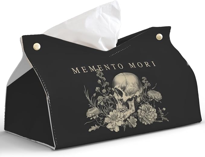 Gothic Skull Tissue Box Cover Rectangle for Halloween Desk Decor - skull toilet paper