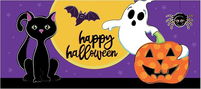 Evergreen Flag Halloween Sassafras Switch Mat 22″ x 10, Interchangeable Front Door Mat Outdoor Entrance, Indoor Entryway Rug, Fall Sassafras Doormat Inserts (Halloween Friends)