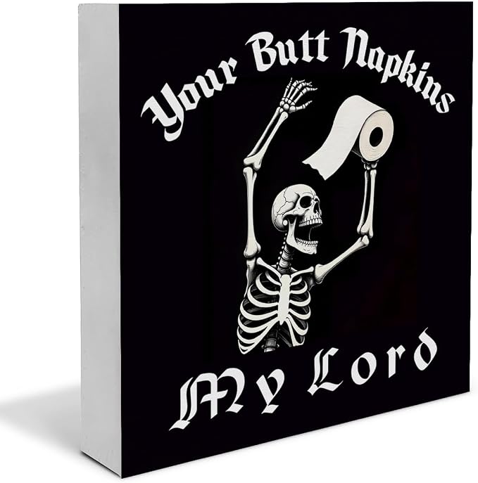 Funny Gothic Bathroom Sign Halloween Decor Skeleton Bathroom Decor Sign