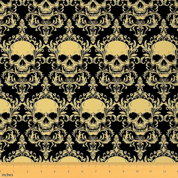 jejeloiu Sugar Skull Fabric by The Yard Boys Girls 1 Yard Bohemia Boho - sugar skull handbags for sale