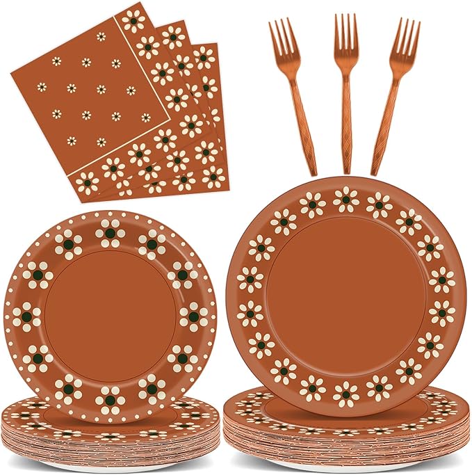 100 Pcs Cielito Lindo Plates Platos De Barro Mexicanos Mexican Party Plates and Napkin Set Mexican Fiesta Day of the Dead Birthday Decoration Supplies Tableware Terracotta Flower Party Favor Serves 25 - skull plate