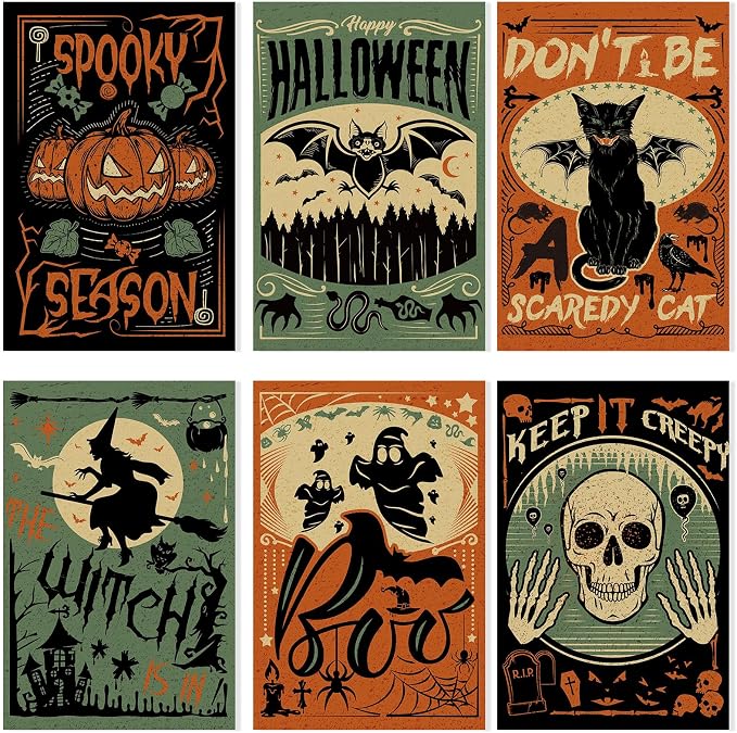 Kosiz 6 Pcs Halloween Diamond Art Painting Kits for Adults 5D Crafts - skull painting