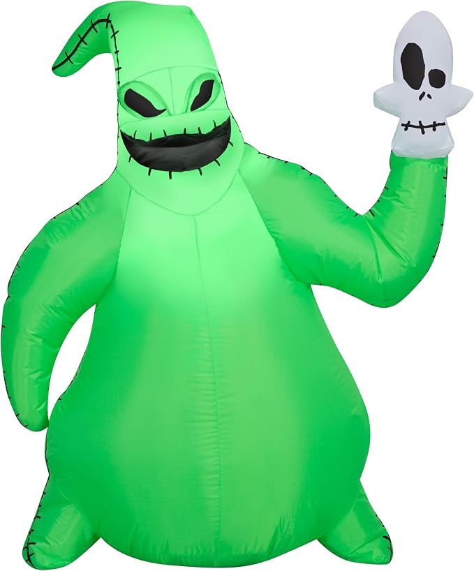 Gemmy Airblown Inflatable Oogie Boogie w/Skull Disney, 3.5 ft Tall, Multicolored - skull inflatable