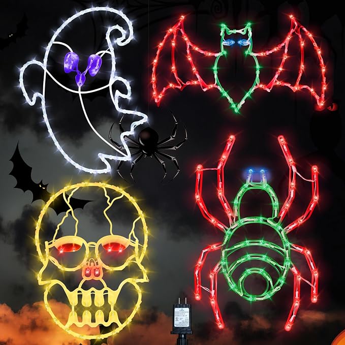TRWYMZ Halloween Decorations - 16" Halloween Window Silhouette Lights - string light