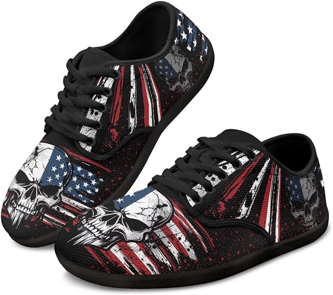 Mens Fashion Wide Toe Box Shoes Breathable Zero Drop Sole Barefoot Shoes Footwear for Walking - sugar skull boots