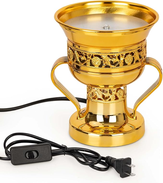 Electric Incense Burner, Arabian Style Electric Incense Holder, Middle Eastern Tabletop Decorative Censer for Yoga Spa Home Office Christian Church Decor, US Plug (Gold) - skull incense burner