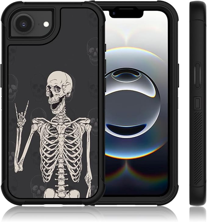 for iPhone 17e/16e Case- Goth Rock Skull Gothic Skeleton - Skull phone case