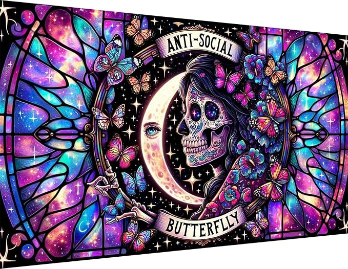 ijbnhd Large Diamond Painting Kits for Adults 5D Sugar Skull 16X28inch - skull painting