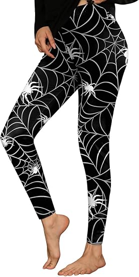 For G and PL Women Halloween Graphic Print Leggings High Waist Funny Pants - skull leggings