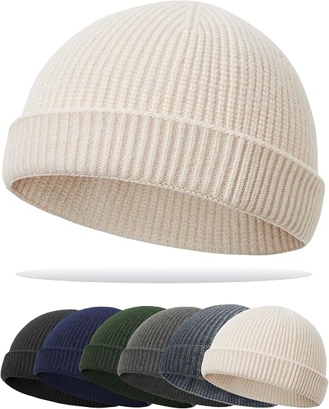 Thin Fisherman Knit Beanie Hat for Men Women Wool Cuffed Skull Caps - skull watch