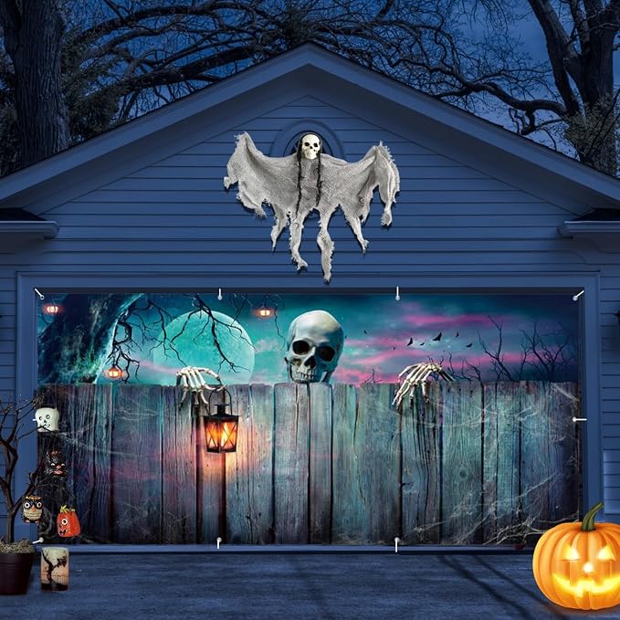 Halloween Garage Door Cover 7x16ft Large 2car Garage Backdrop