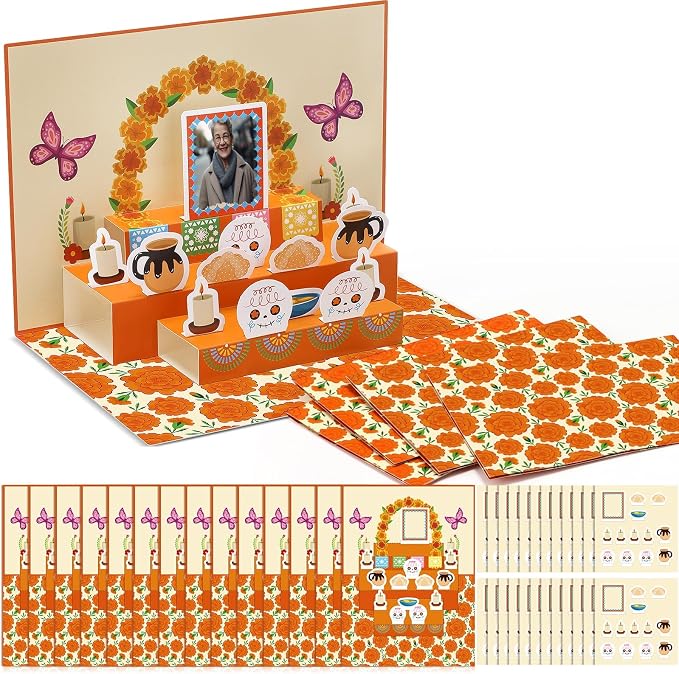 Motipuns 24 Set Day of the Dead Altar Kit DIY Crafts Altar De Muertos - skull sticker