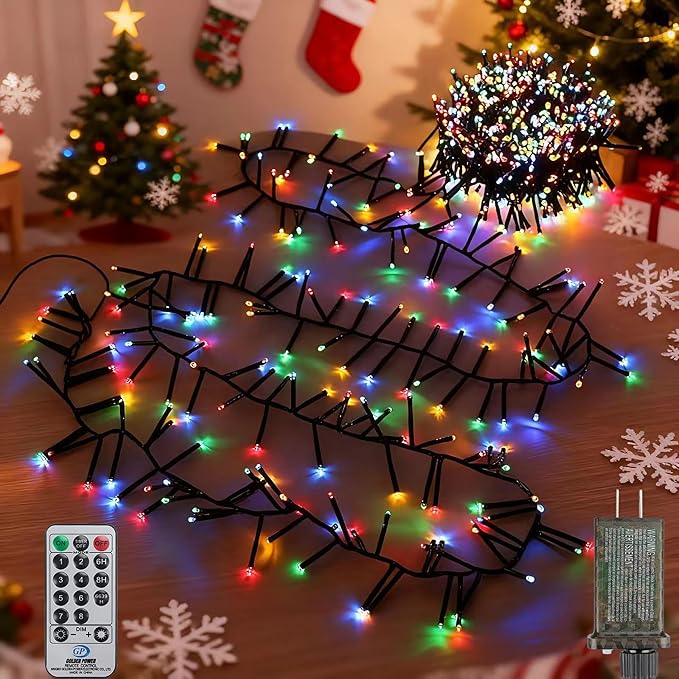 Christmas Cluster Lights Plug-in 52FT 800LEDs String Lights Indoor Outdoor - string light