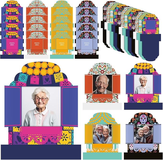 AceOrbit 24 Set Day of The Dead Crafts Kit DIY Halloween Picture Frame - skull sticker